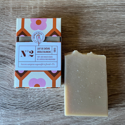 Savon N°2 - Lait de chèvre, Argile blanche